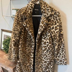 I.AM.GIA Leopard Print Faux Fur Coat